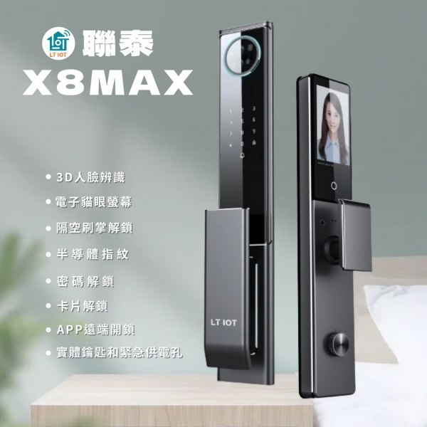 聯泰LTIOT 人臉辨識貓眼 物聯網電子鎖 – X8MAX
