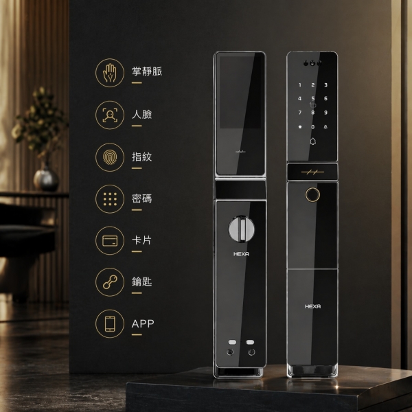 HEXA 人臉辨識掌靜脈電子鎖 P100F Pro