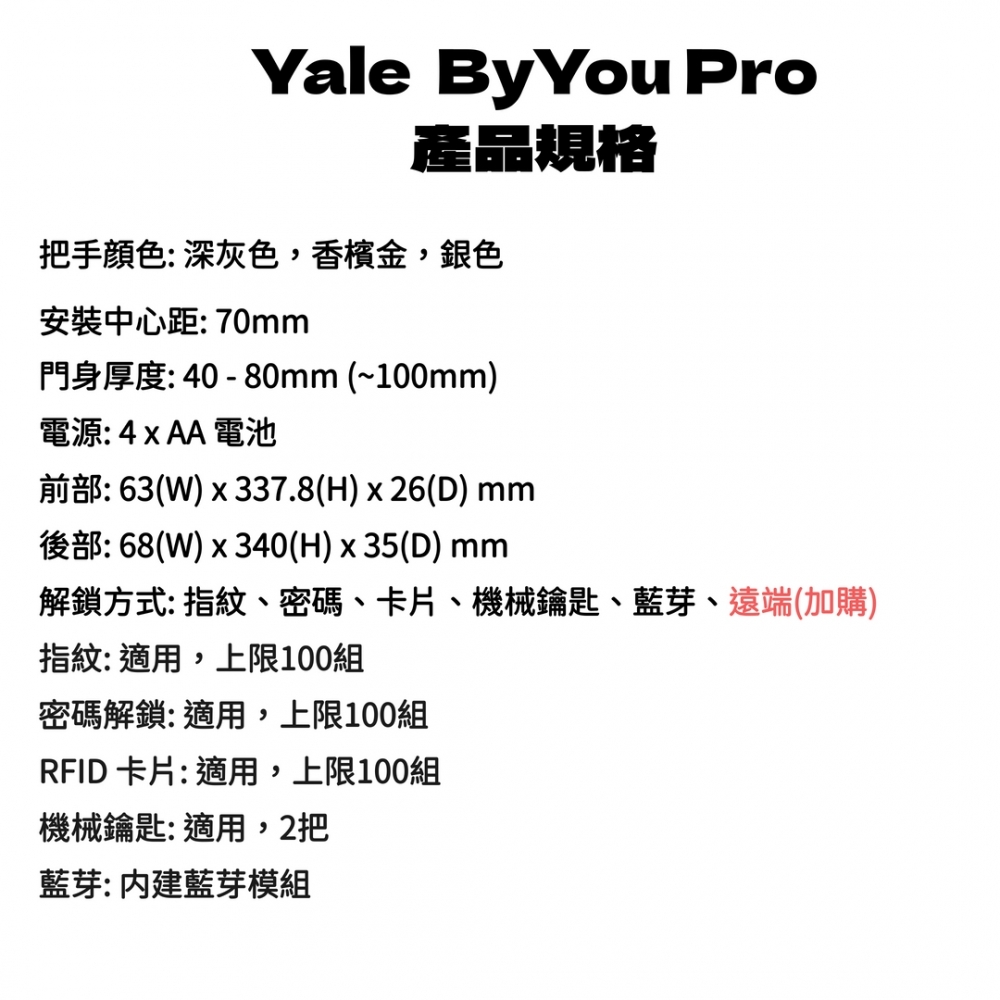 耶魯Yale 指紋把手電子鎖 – ByYou Pro